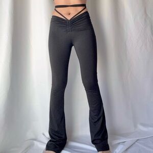 Black Tie Low Waisted Flare Pants